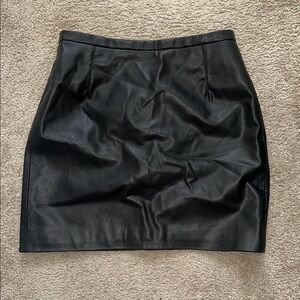 Elegant Black Leather Skirt